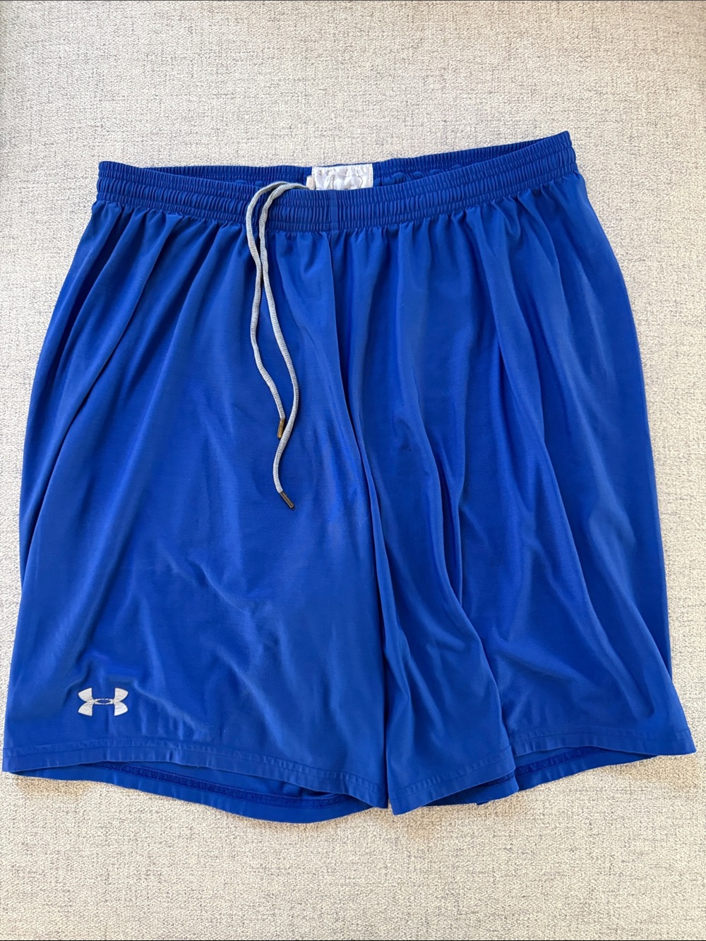 Under Armour Men's Royal Blue Athletic Shorts with Gray Drawstring